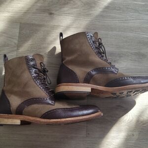Taft Two-Tone Brown Leather and Suede Boots